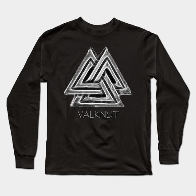 Viking Valknut Rune Long Sleeve T-Shirt by Jonthebon